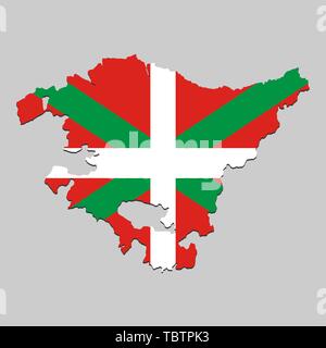 La carte du Pays Basque est un état de l'Espagne avec drapeau. Vector Illustration Illustration de Vecteur
