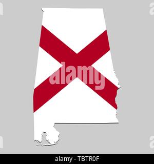 Site de l'Alabama est un état USA avec drapeau. Vector Illustration Illustration de Vecteur