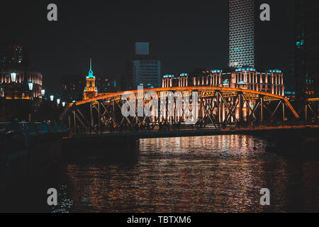 Vue de nuit Shanghai Bund Banque D'Images