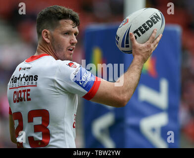 Saint Helens, Royaume-Uni, 16 2019. 01 juin 2019. Totalement méchant Stadium, St. Helens Rugby League, Angleterre ; Coral Challenge Cup, St. Helens vs Wakefield Trinity ; Lachlan Coote de Saint Helens. Dean Williams/RugbyPixUK Banque D'Images