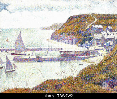 Georges Seurat - Harbour Port en Bessin 1888 Marée haute Banque D'Images