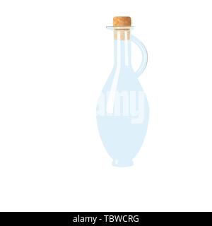 Flacon vide en verre avec poignée, liège. bloc blanc glace carafe sur fond blanc. Pour fiole, jus vin, bière, spiritueux, huile, alcool, boissons Illustration de Vecteur