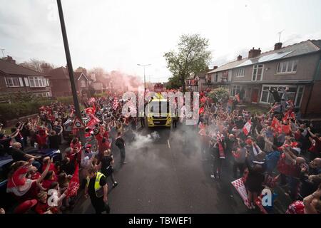 2 juin 2019, Liverpool, Angleterre ; Ligue des Champions de la Ligue des Champions, Liverpool FC gagnants célébrations et bus à toit ouvert ; parade Crédit : Terry Donnelly/News Images Banque D'Images