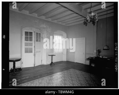 MISSION HOUSE, 2e étage, SALLE DU SUD AU CENTRE DU BÂTIMENT, À AU SUD-OUEST DE LA MISSION MORAVE Nisky, aux environs de la route Harwood, Charlotte Amalie, St Thomas, VI Toschi, Don, photographe Banque D'Images