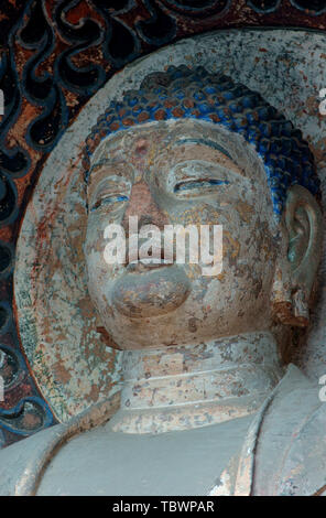 Sculpture de Bouddha dans un millier de falaises Jiajiang County, Changsha Banque D'Images