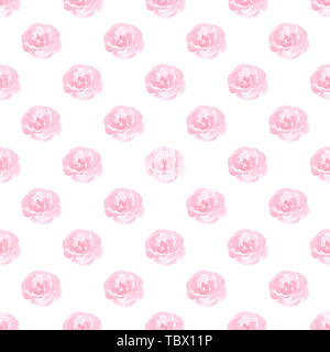 Roses rose motif transparent aquarelle Banque D'Images