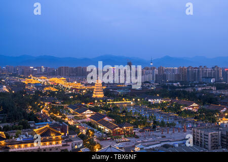 Xi'an 2018 Année Plus La Chine, la Grande Pagode de l'Oie Sauvage, Datang nuit City, New Chinatown Banque D'Images