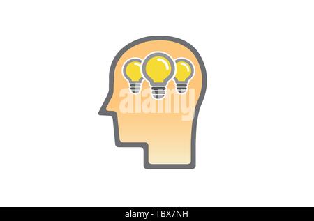 Lampe frontale Idea logo Vector Design Illustration Illustration de Vecteur