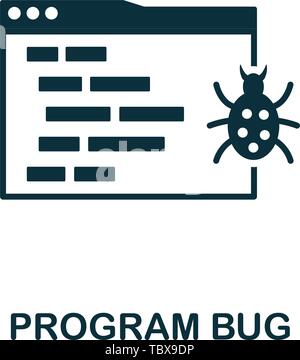 L'icône de programme de bug. L'élément créatif de design icônes programmeur collection. L'icône du programme parfait Pixel Bug pour la conception web, applications, logiciels, l'utilisation d'impression Illustration de Vecteur