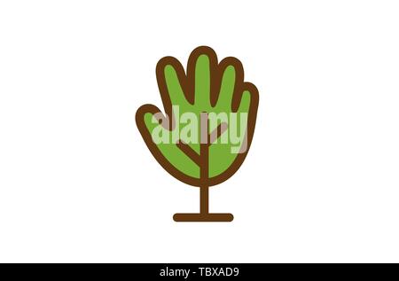 Illustration de la conception du logo Tree Hand Illustration de Vecteur