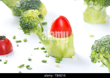 Chou-fleur, brocoli nom scientifique, également connu sous le nom de bleu de moutarde, le Brocoli, brocoli fleur. Banque D'Images