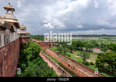 Fort d'Agra, Agra, Uttar Pradesh, Inde du Nord Banque D'Images