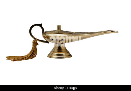 Lampe magique d'Aladdin isolated on white Banque D'Images