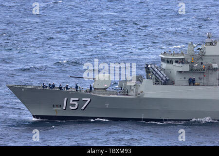 HMAS Perth (FFH 157) frégate de classe Anzac de la Royal Australian Navy. Banque D'Images