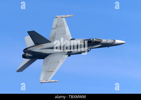 Royal Australian Air Force (RAAF) McDonnell Douglas F/A-18 Hornet est un avion de combat multirôle A21-48. Banque D'Images
