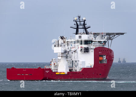 Force frontalière australienne off shore bateau polyvalent Ocean Shield à Jervis bay. Banque D'Images