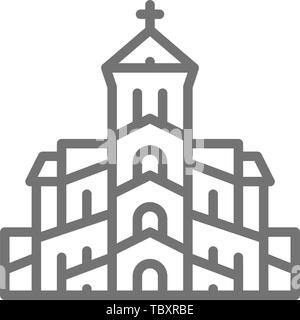 Eglise orthodoxe de Géorgie, l'icône de la ligne de Tbilissi. Illustration de Vecteur