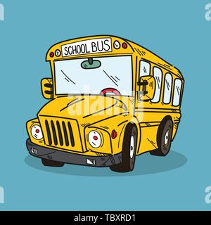 Illustration d'autobus scolaires sur un fond de couleur Illustration de Vecteur