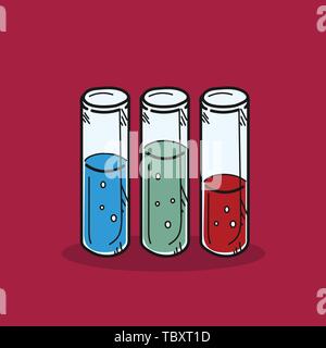 Tube à essai illustration sur un fond de couleur Illustration de Vecteur
