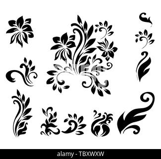 Style victorien décoratif vecteur calligraphiques les éléments de conception, cadres,élégant,les frontières. Illustration de Vecteur