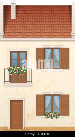 Maison de ville européenne traditionnelle. Illustration de Vecteur