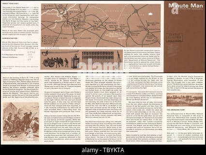 Anglais : l'échelle pas donnée. 1970392718/93. Comprend le texte et illus. Texte et ill. au verso. Accessible également sur le site Web de la Bibliothèque du Congrès comme une image raster. Les AACR2 Minute Man National Historical Park, Massachusetts. Banque D'Images