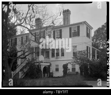 Élévation nord. Deuxième étage ailes droite et gauche ne sont pas originales James Robert Verdier House, 501 Pinckney Street, Beaufort, comté de Beaufort, SC Banque D'Images