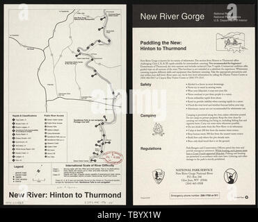 English : Titre du panneau. 12/94 imprimé. Orientés vers le nord (vers le coin supérieur droit. Texte et ill. au verso. Accessible également sur le site Web de la Bibliothèque du Congrès comme une image raster. New River Gorge River National Banque D'Images