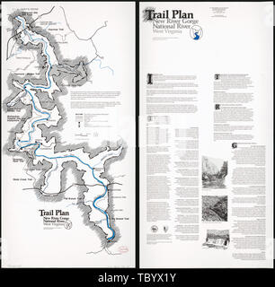 Anglais : NPS D26A Mai 1989. 63740021ADSCMay 89. Comprend le texte. Texte et ill. au verso. Accessible également sur le site Web de la Bibliothèque du Congrès comme une image raster. New River Gorge River National Trails Banque D'Images