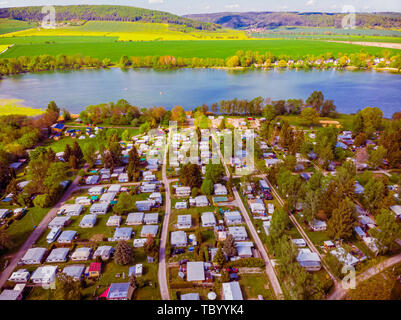 Réservoir de Camping Gerstheim près de Erfurt Banque D'Images