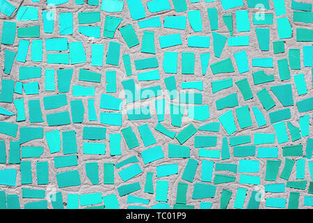 Gros plan du quartier branché de couleur menthe à motifs de carreaux en céramique mosaïque abstract background Banque D'Images