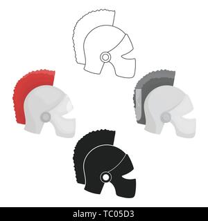 L'icône casque dans la caricature,black style isolé sur fond blanc. Illustration vecteur symbole Théâtre Illustration de Vecteur