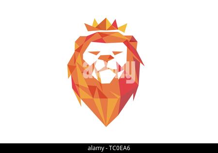 Symbole Vector du logo Orange Lion Head créatif Illustration de Vecteur