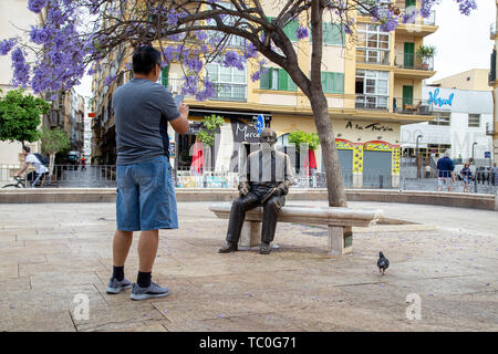 Sculpture de Pablo Picasso à Malaga, Espagne Banque D'Images