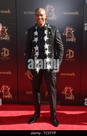 46e Journée annuelle de Creative Arts Emmy Awards au Pasadena Civic Center de Pasadena, Californie le 3 mai 2019 mettant en vedette : J. August Richards Où : Pasadena, California, United States Quand : 03 mai 2019 Credit : Sheri/WENN.com Determan Banque D'Images