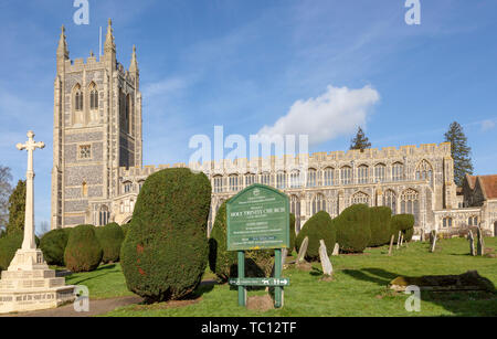 L'église Holy Trinity, Long Melford, Suffolk, Angleterre, Royaume-Uni L'architecture gothique perpendiculaire construit entre 1467-1497 Banque D'Images
