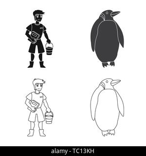 Zookeeper,penguin,homme,blanc,travailleur,mignon,gardien,sauvage,benne,nord,ustensile,hiver,vêtements,Noël,nettoyage,arctique,ordinateur portable,glace,neige,nature,faune,fun,loisirs,parc,zoo safari,animal,flore,forêt,set,icône,,illustration,collection,isolé,design,graphisme,élément,signe, vecteurs vecteur , Illustration de Vecteur