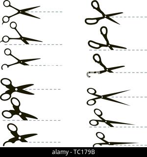 Vector illustration. Jeu de ciseaux icônes de télévision style avec pointillés. Illustration de Vecteur