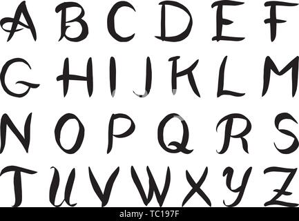 Police calligraphique vintage. Retro d'imprimerie. Alphabet sur fond blanc. Types de symboles gothique. La version décrite. Illustration de Vecteur