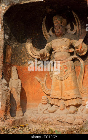 Sculpture de Bouddha dans un millier de falaises Jiajiang County, Changsha Banque D'Images