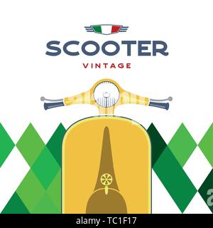 Scooter rétro image vectorielle. Vintage cyclomoteur - un véhicule populaire dans les villes de l'Italie Illustration de Vecteur