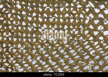 Gros plan du filet pare-soleil jaune Banque D'Images