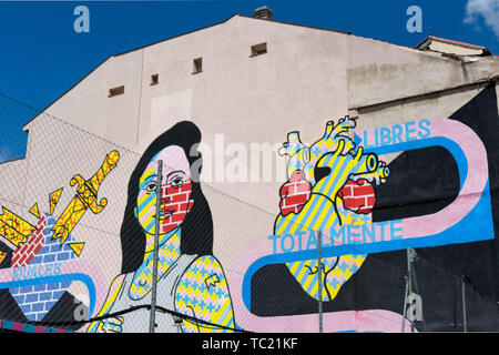 Madrid, Espagne - 20 mai 2018 : art Graffiti dans le centre de Madrid Banque D'Images