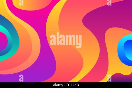 Les formes de couleurs vives. Papier peint moderne. abstract fluide. Dynamique des couleurs des lignes. Design tendance. Couvrir pour site web ou présentation. Vector illustration Illustration de Vecteur
