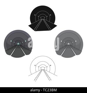 Tunnel, seule icône dans la caricature,black style.Tunnel, symbole vecteur illustration de stock . Illustration de Vecteur