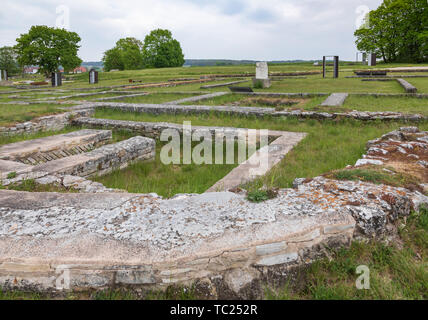 Ruines de Abusina (Abusena), Romain castra (avant-poste militaire) et plus tard la ville sur le Limes Germanicus à Danube près de Eining, Bavaria, Germany Banque D'Images