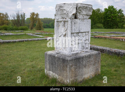 Ruines de Abusina (Abusena), Romain castra (avant-poste militaire) et plus tard la ville sur le Limes Germanicus à Danube près de Eining, Bavaria, Germany Banque D'Images