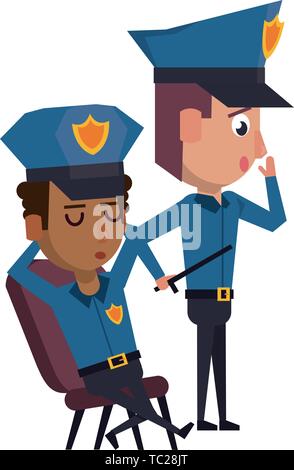 Personnage de l'avatar de policiers Illustration de Vecteur