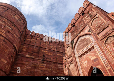 Amar Singh Gate du Fort d'Agra, Agra, Uttar Pradesh, Inde du Nord Banque D'Images