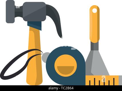 Ensemble d'outils collection atelier icônes cartoon Illustration de Vecteur